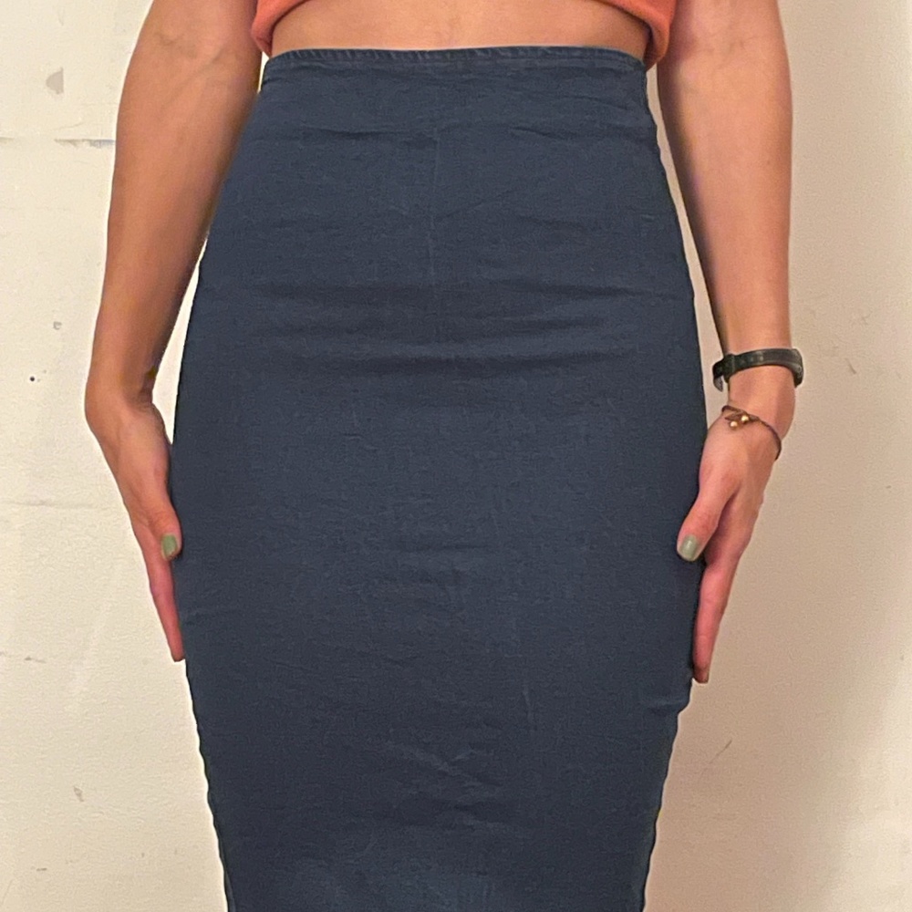 Denim Blue Pencil Skirt